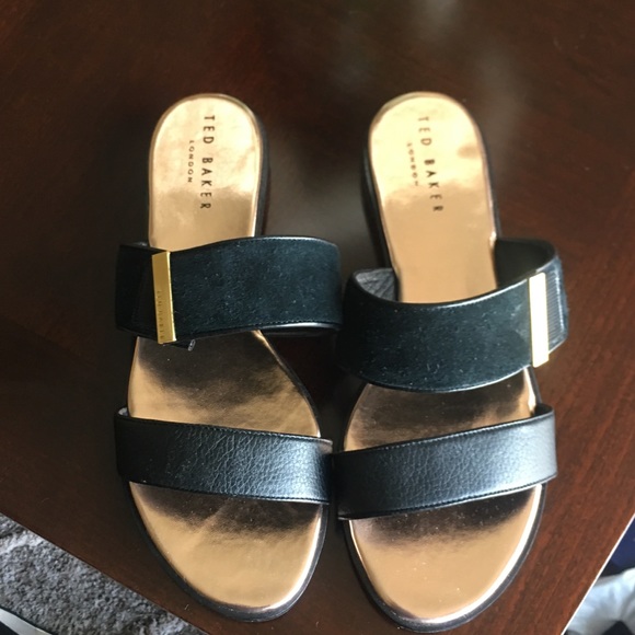 Ted Baker Shoes - Ted Baker Black and Rose gold sandals